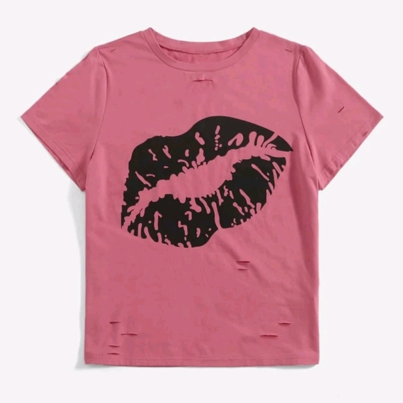 🍉5 for $25* Lipstick Print Tee - Picture 3 of 6